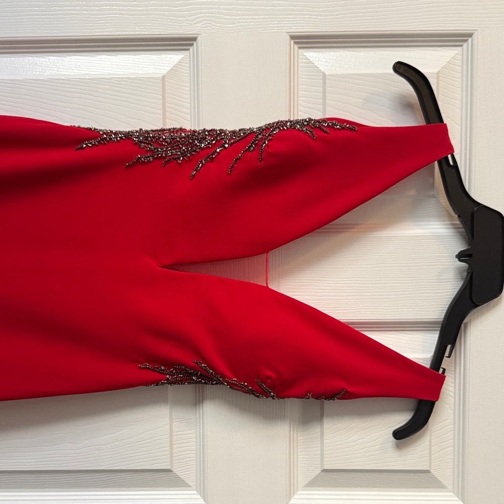 Pronovias Red Mermaid Dress with Embellishments